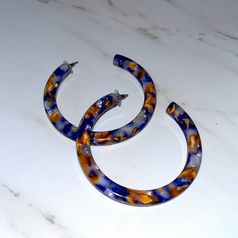 Lele Sadoughi Broadway Hoop orchid tortoise Earrings
